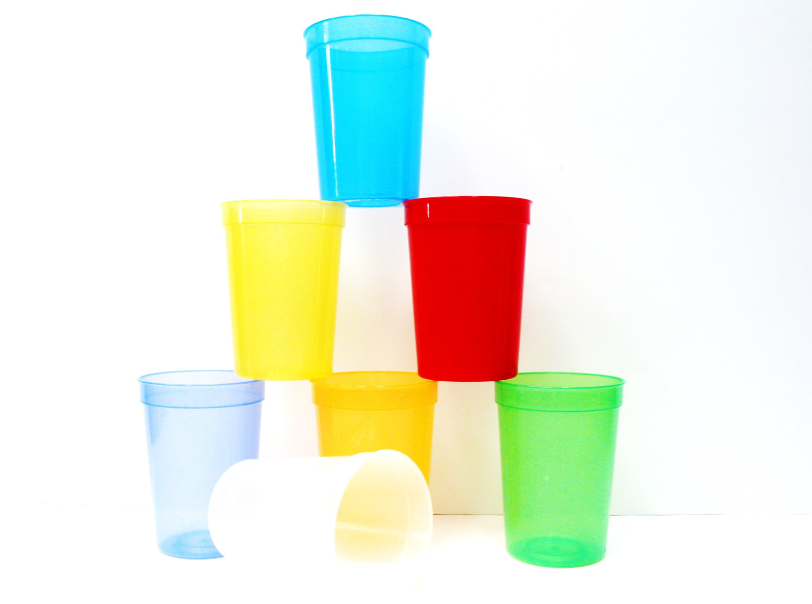 Small Drinking Glasses, 12 Oz, Pack 36, Mix Translucent Colors, Mfg USA, No BPA