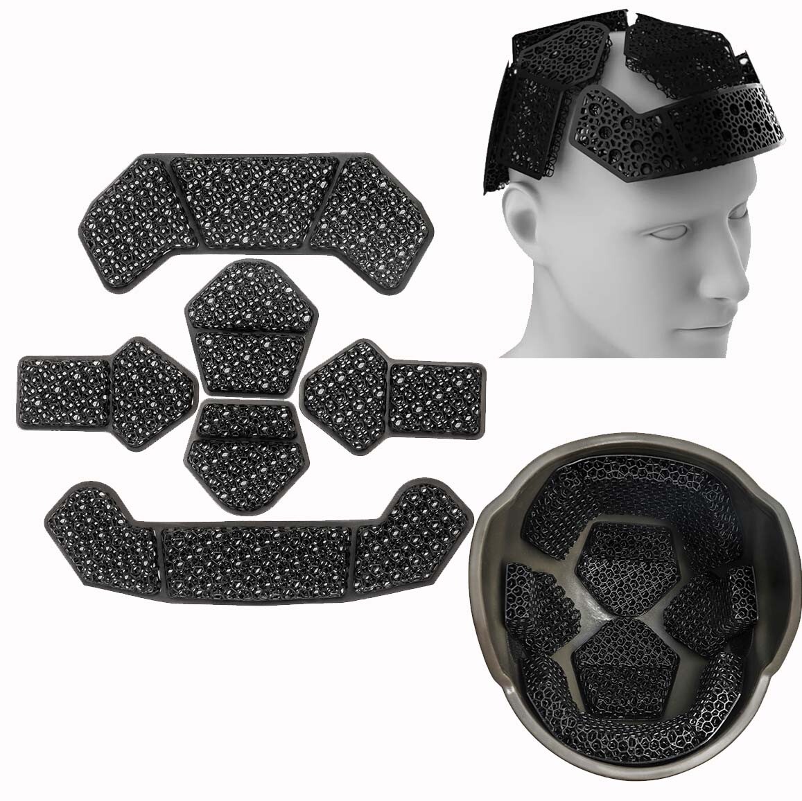 Nanotechnology Breathable Helmet Inner Liner Lightweight Soft Helmet Lattice