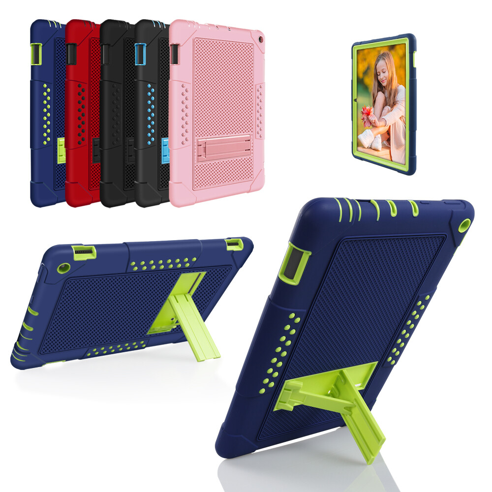 For Amazon Fire HD 10 11th Gen Shockproof Rugged Stand Case+Screen Protector