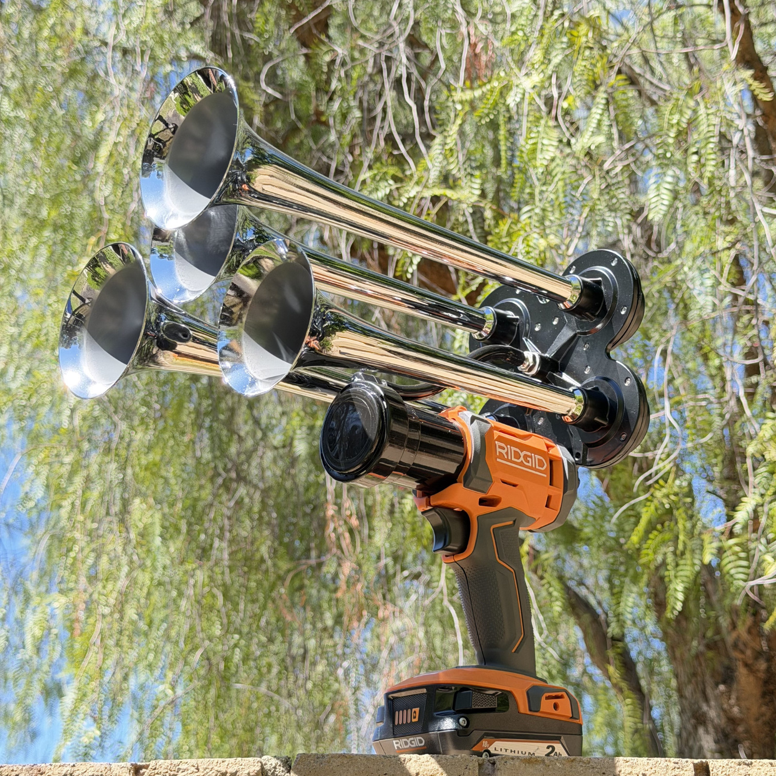 RIDGID PREMIUM Power Air Horn, Train Horn Compressor, Long Range (2000ft) Remote