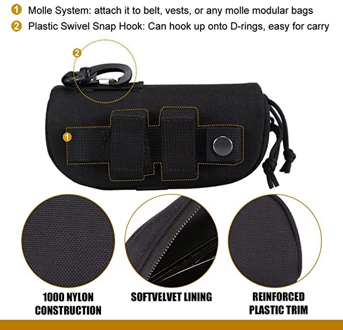 Tactical MOLLE Eyeglass Case Shockproof Protective Box Outdoor Sunglasses Case
