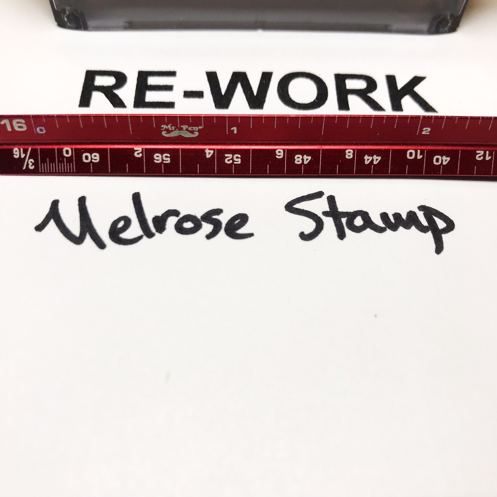 Rework Rubber Stamp Black Ink Self Inking Ideal 4913