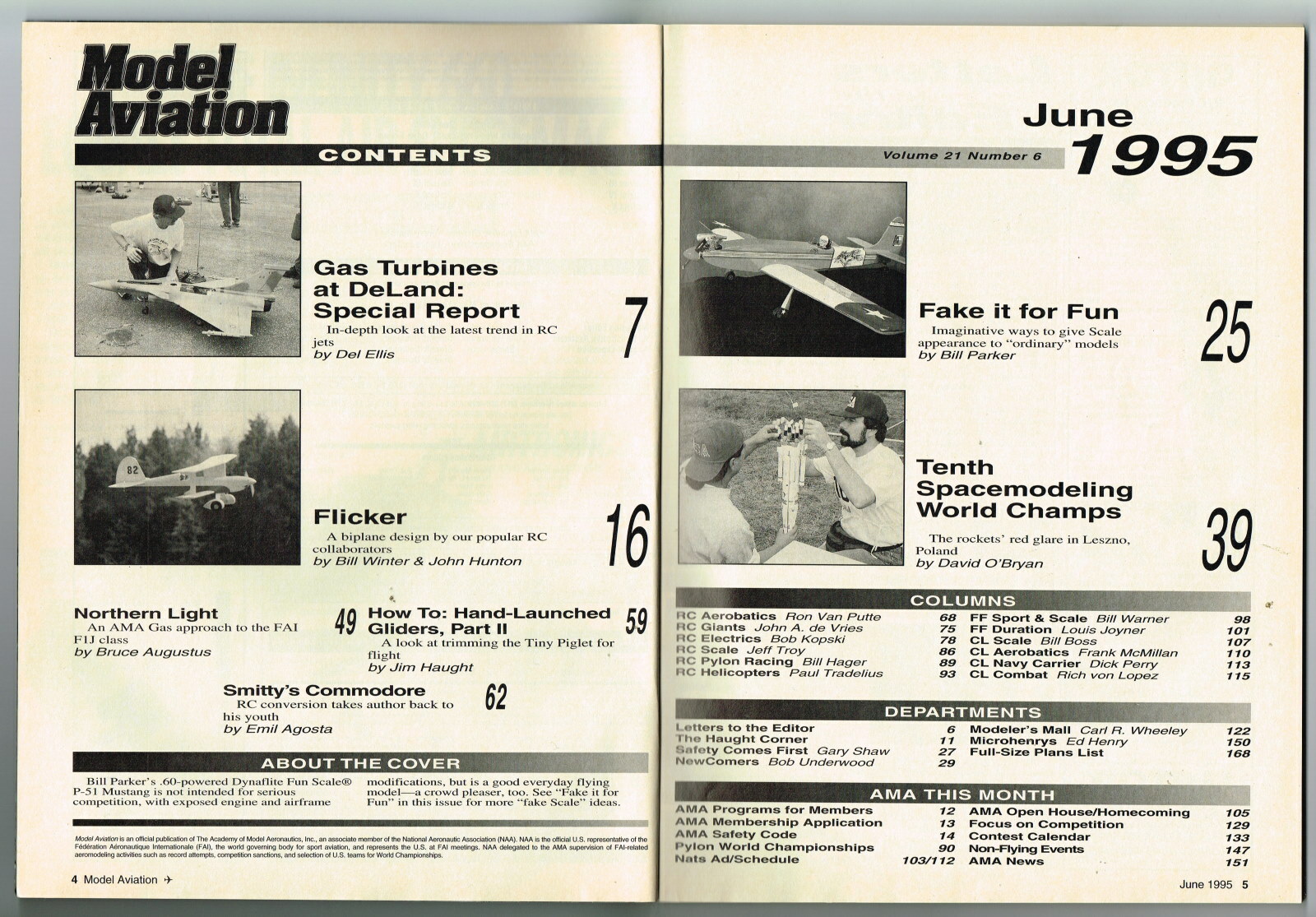 MODEL AVIATION Magazine June 1995 Flicker RC Bipe
