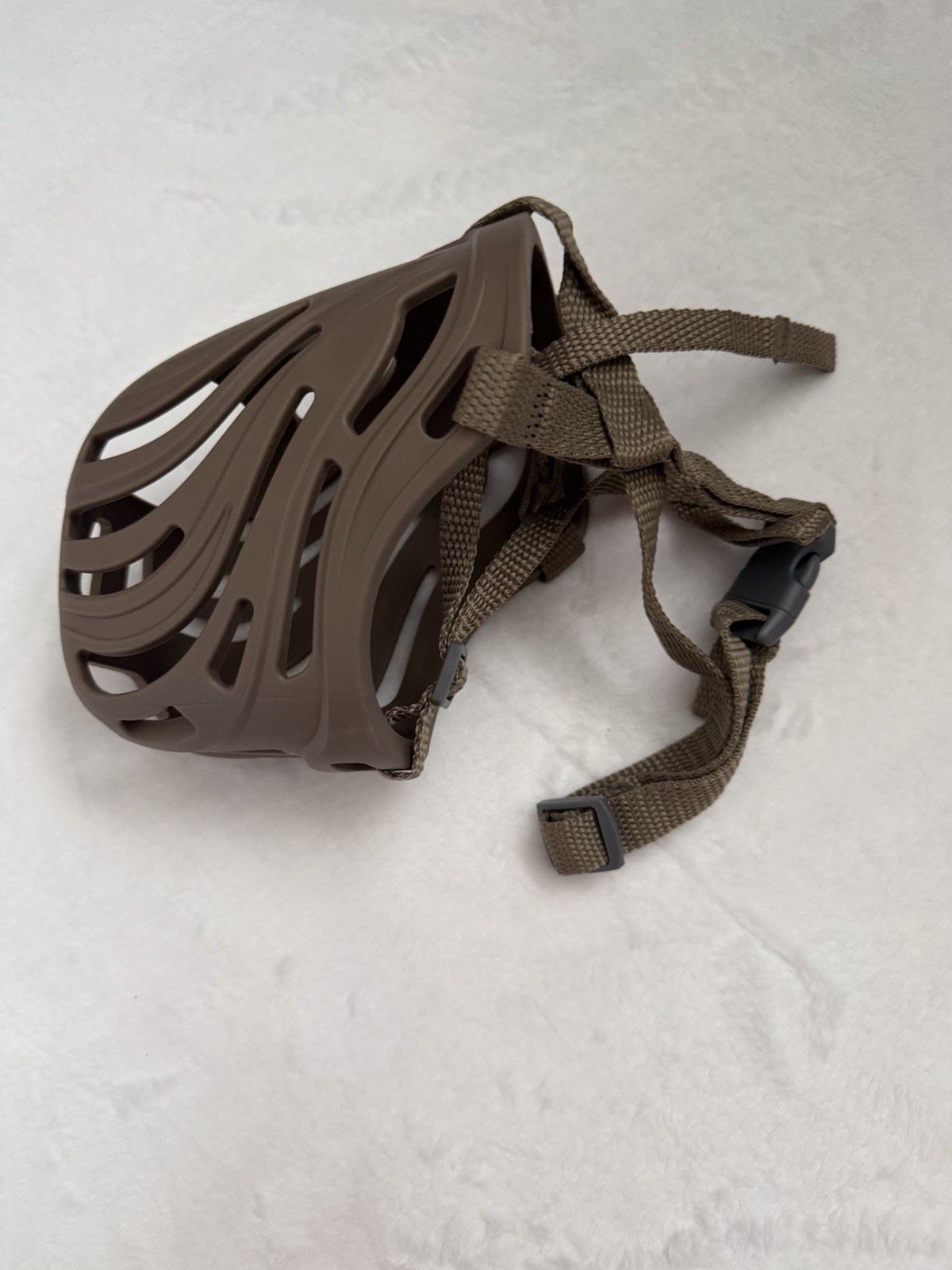 Brown Plastic Dog Muzzle with Adjustable Nylon Straps