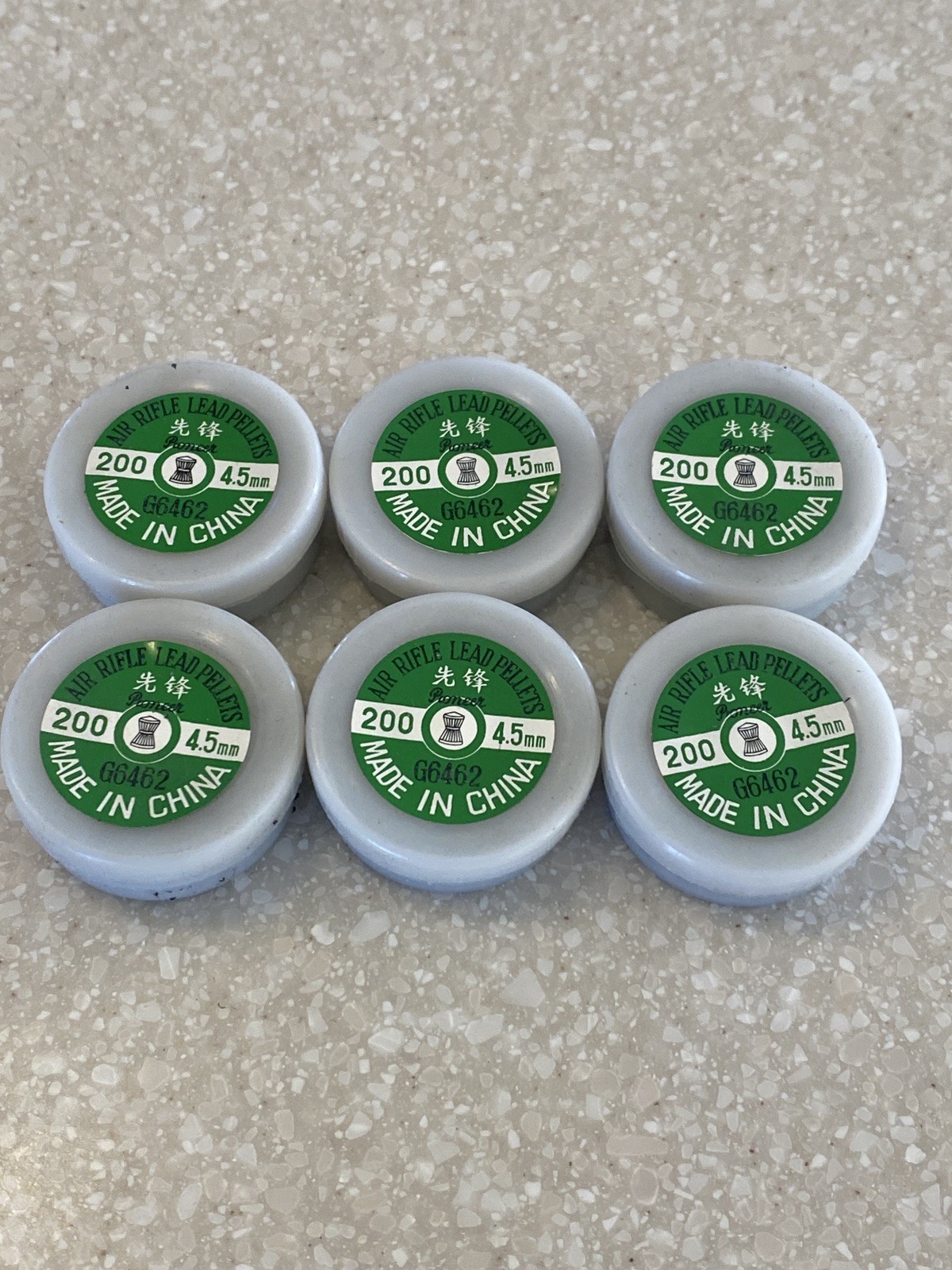 6 pack of 200 Lead .177 Pellets, 1200 Total, 4.5mm long Caliber Hunting Target