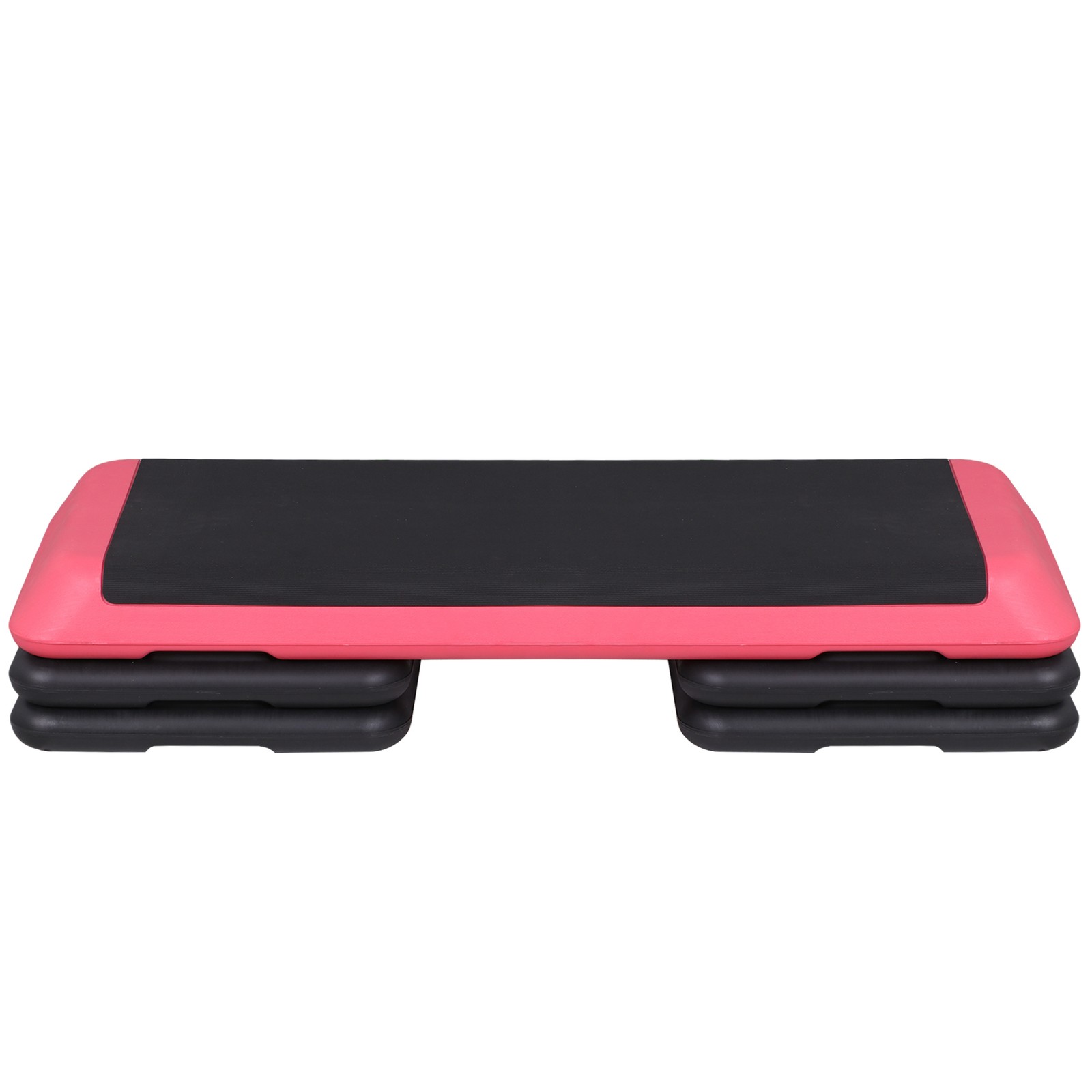 43 Inch Training Exercise Aerobic Stepper Step Platform Workout with Risers Pink