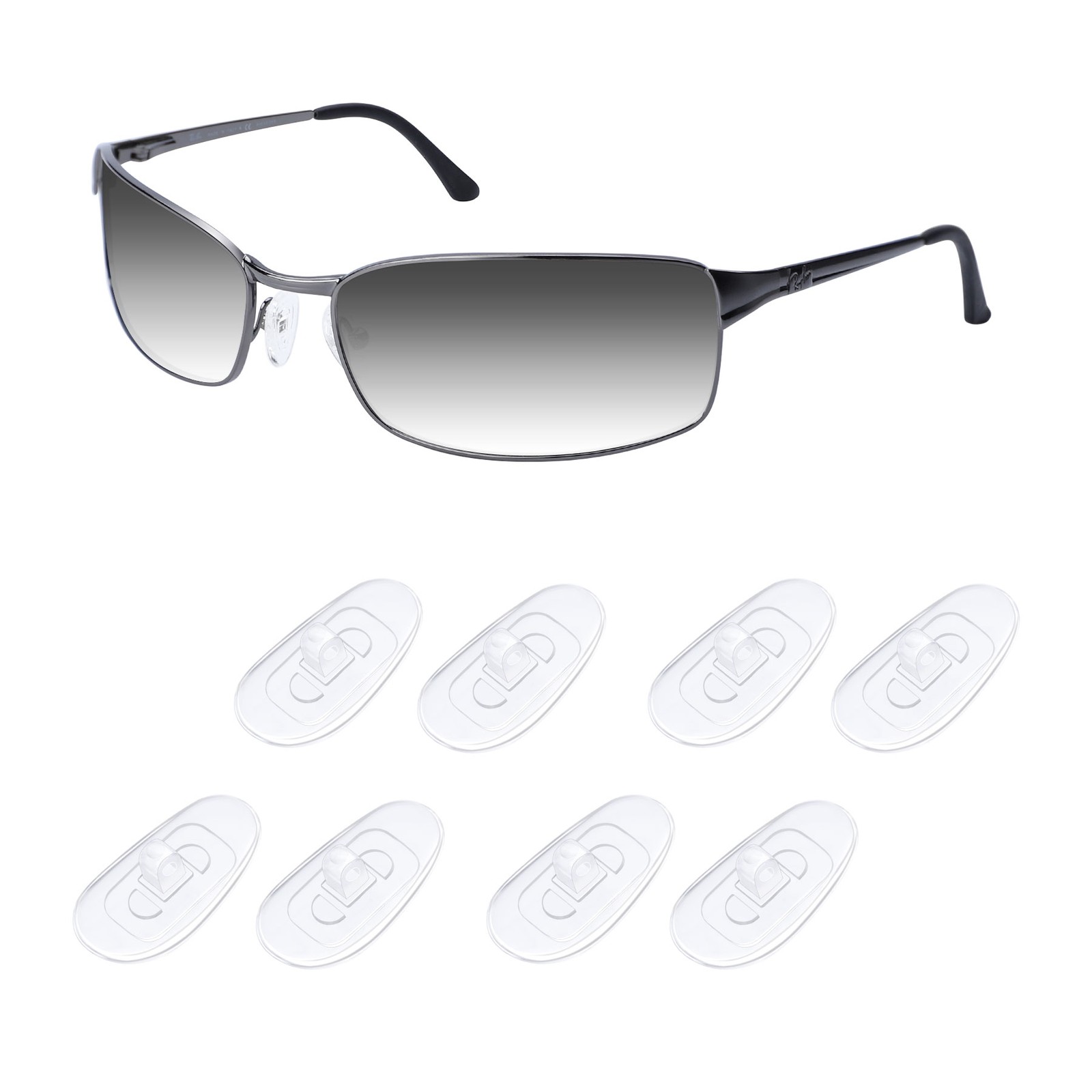 4 Pairs Replacement Silicon Nose Pads for-Oakley Wiretap 2.0 OO4145 Sunglasses