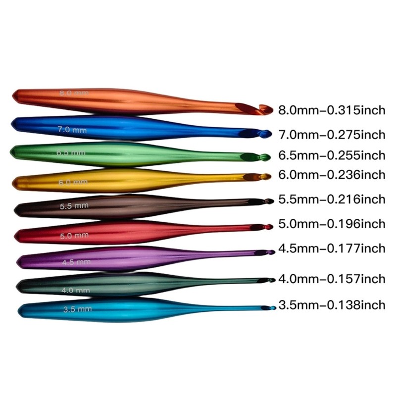 9 Pcs Crochet Hook Set Knitting Needle Practical Crochet Needle for Handicrafts