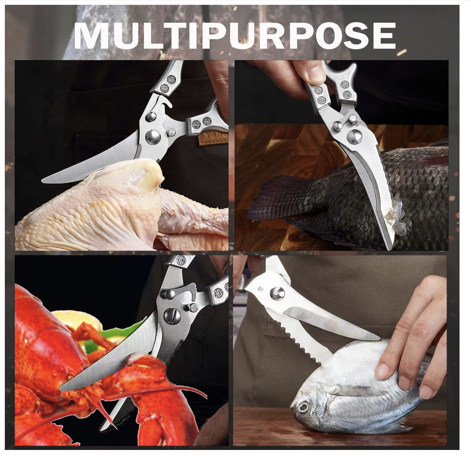 Poultry Shears Heavy Duty Multipurpose Kitchen Shears Cut Bone Chicken Fish Meat