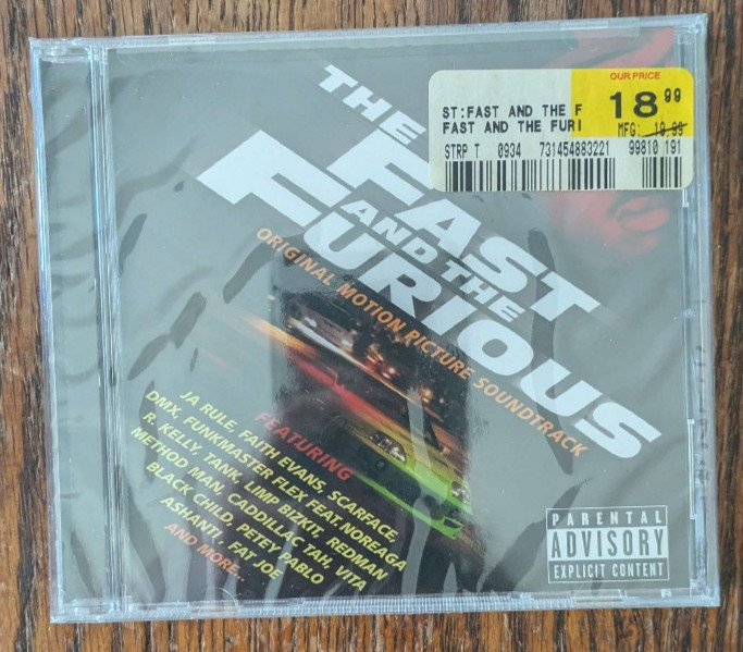 The Fast and the Furious Original Motion Picture Soundtrack CD 2001 New Sealed