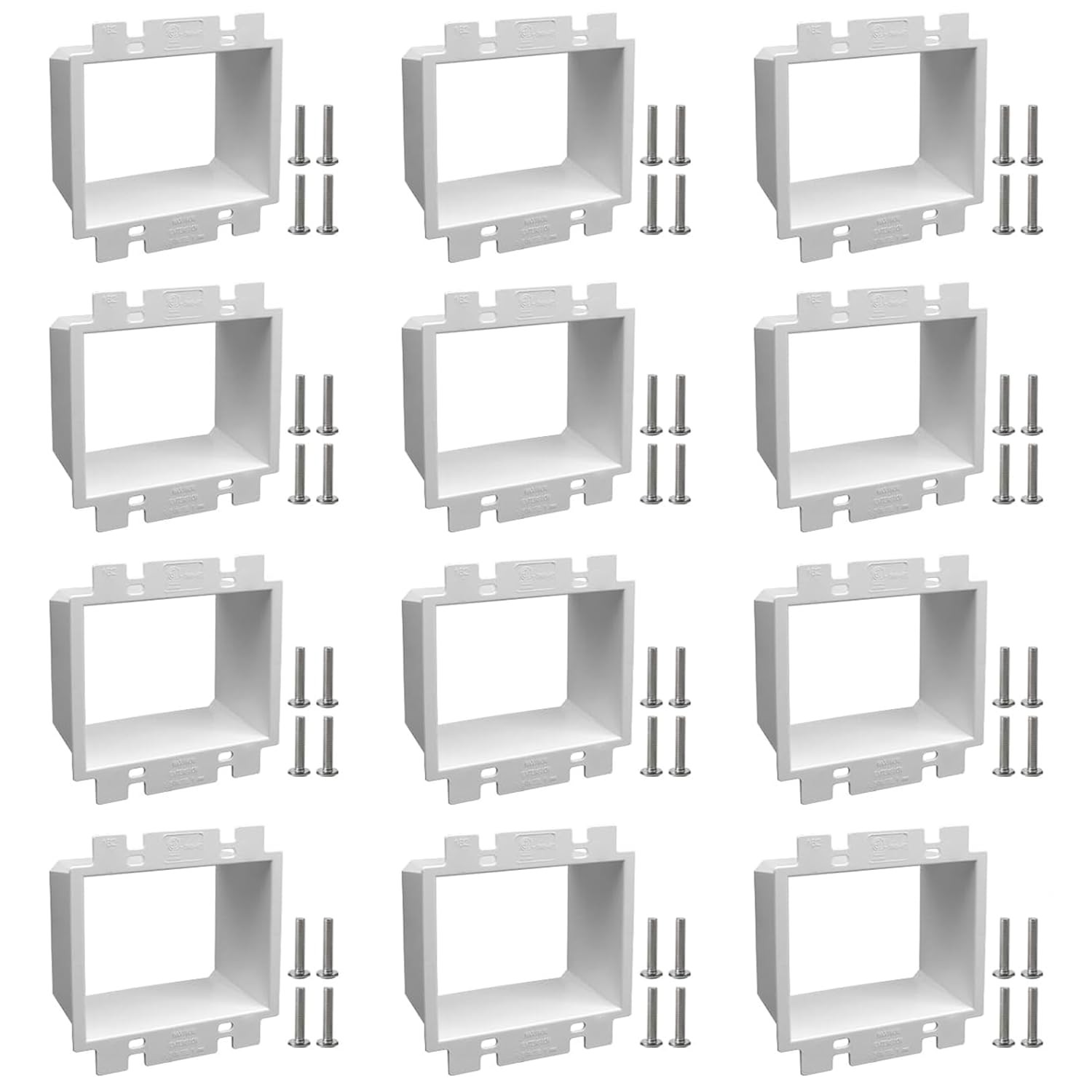 12 PCS 2Gang BE2 NonMetallic Electrical Power Outlet Box Extender ETL Rated