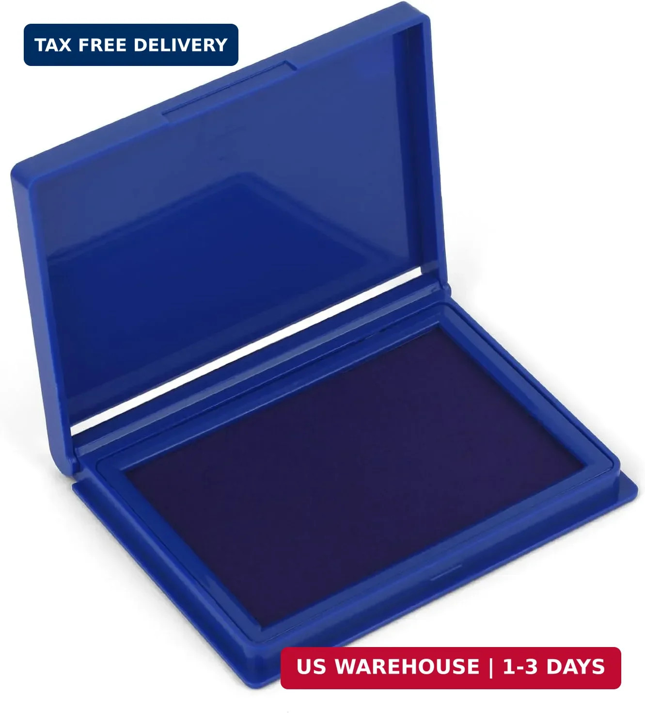 Blue Stamp Pad, 4 x 2.5 Inch Premium Quality Ink Pad for Stamps, All-Purpose Fel