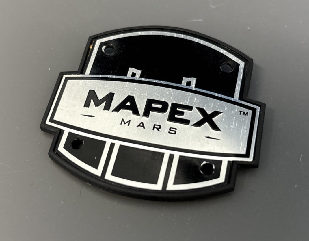 MAPEX MARS BIRCH Series Metal Drum Badge complete with fixing screws (#135)