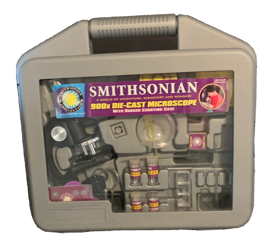 Smithsonian Microscope Set 900X Die-cast With Rugged Case User Manual New
