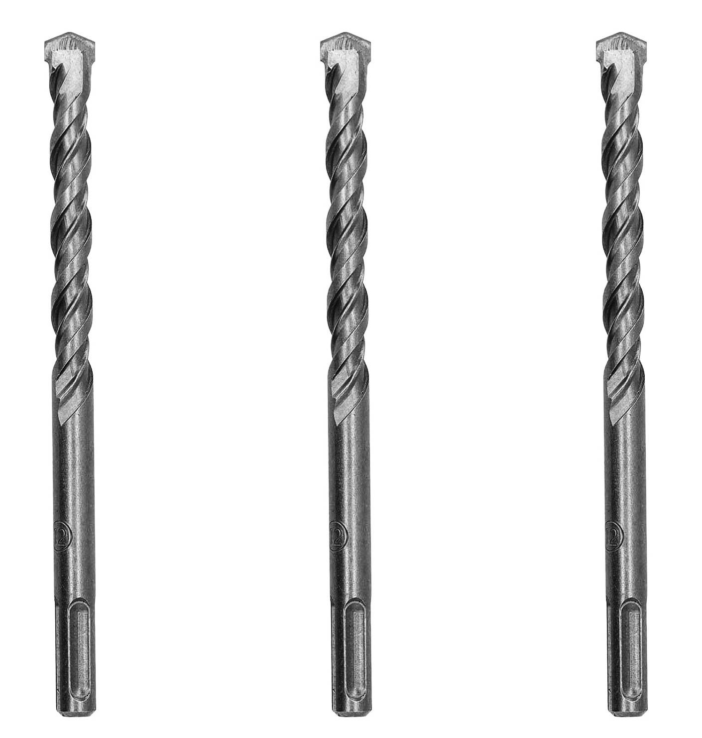 1/2"X6" SDS Plus Rotary Hammer Drill Bit Set Carbide Tip Masonry Concrete-3Pcs