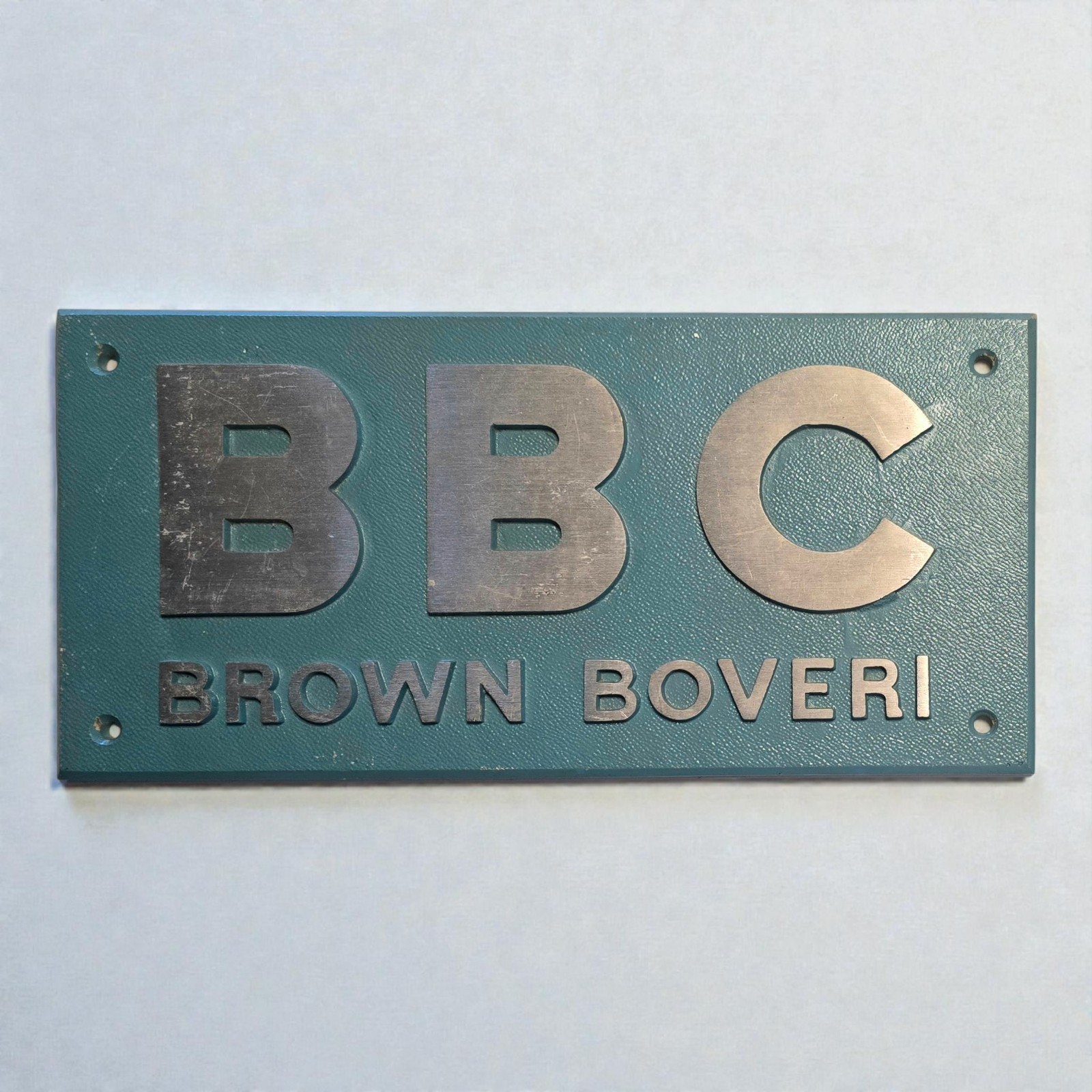 Vintage Brown Boveri Cast Aluminum Sign 16.5" X 8.5" BBC Electrical Engineering