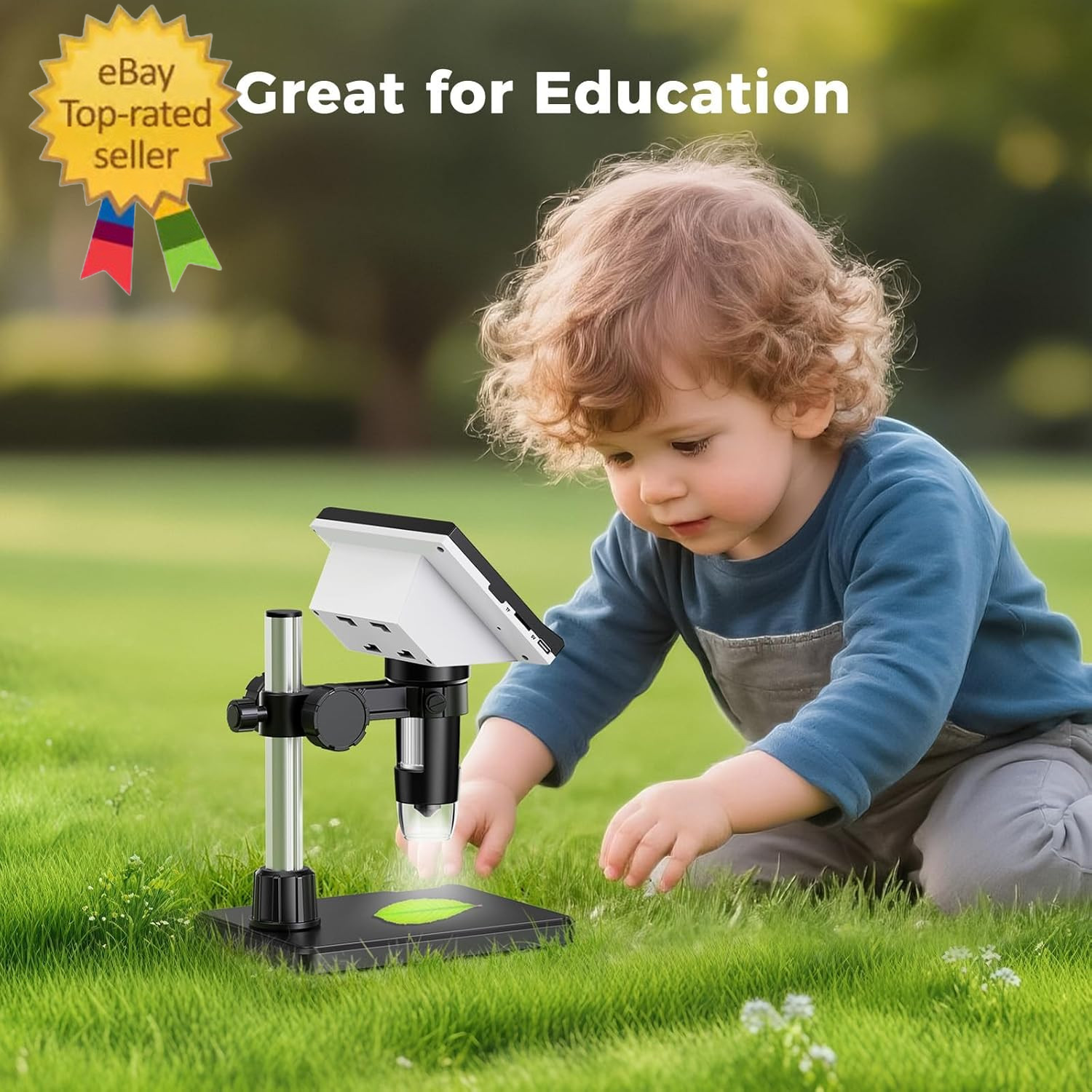 4.3 Inch LCD Digital Coin Microscope,1000X USB Magnfier 8 Adjustable LED Lights