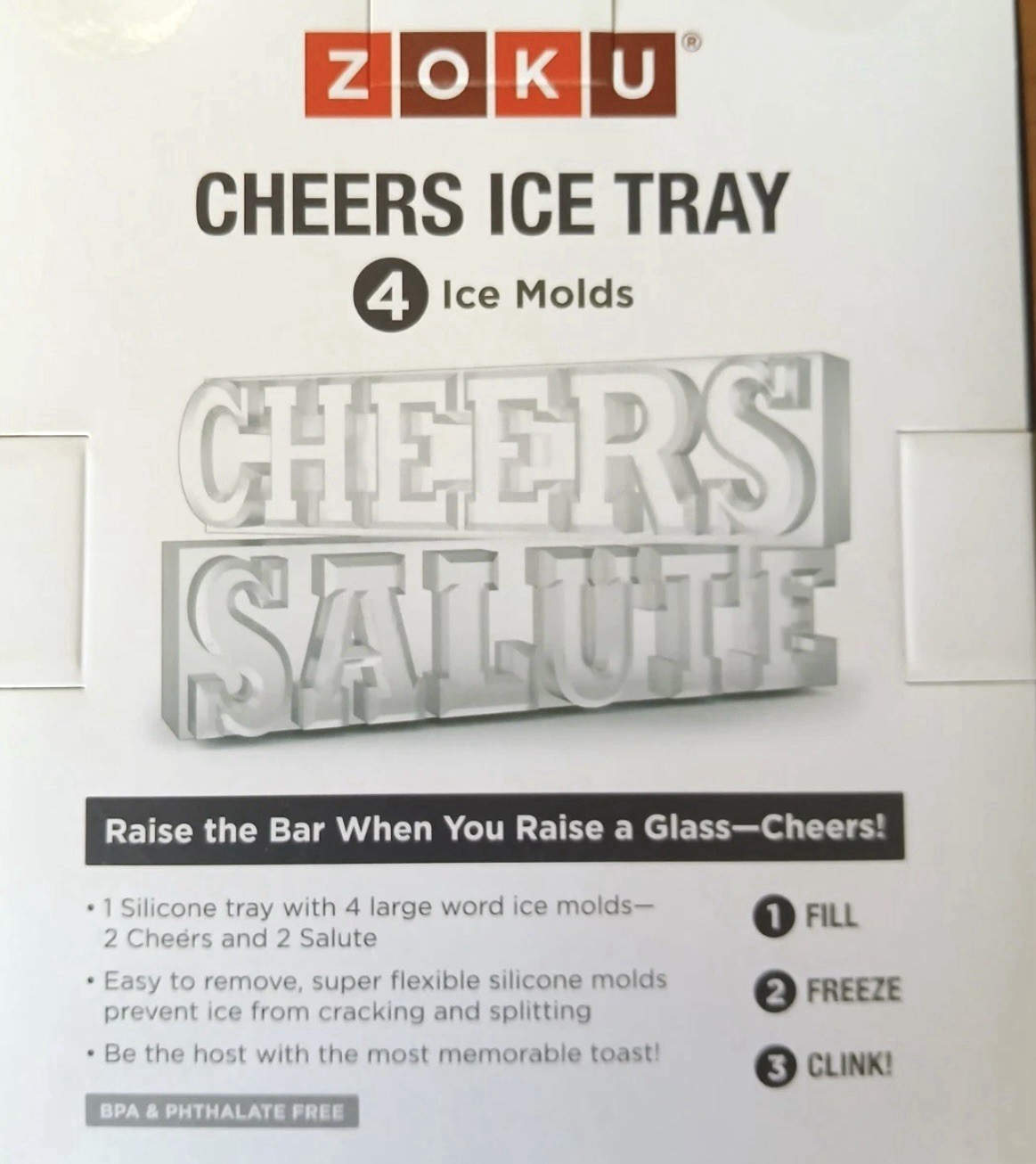 Zoku Cheers Ice Cube Tray Silicone BPA Free NEW
