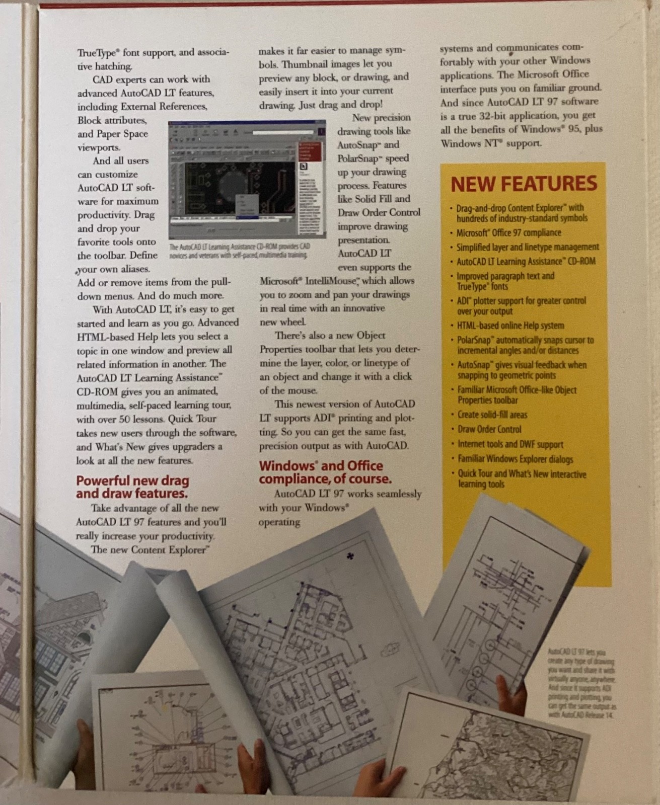Autodesk AutoCAD LT 97 PC Vintage Software CD ROM Box & Learning Assistance Vtg