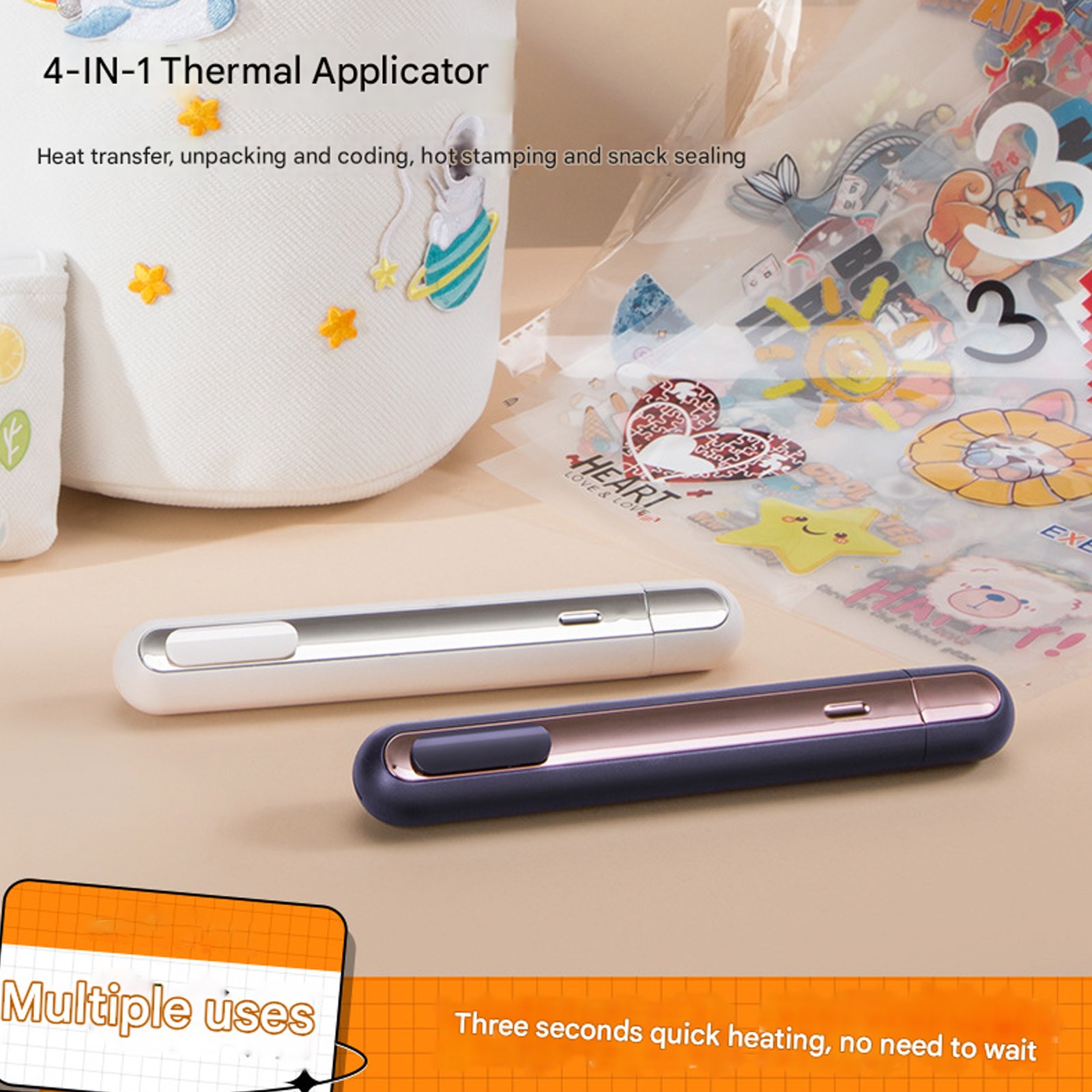 4 in 1 Heat Foil Pens 3S Fast Heating For Craft Card Making Thermal Printing US