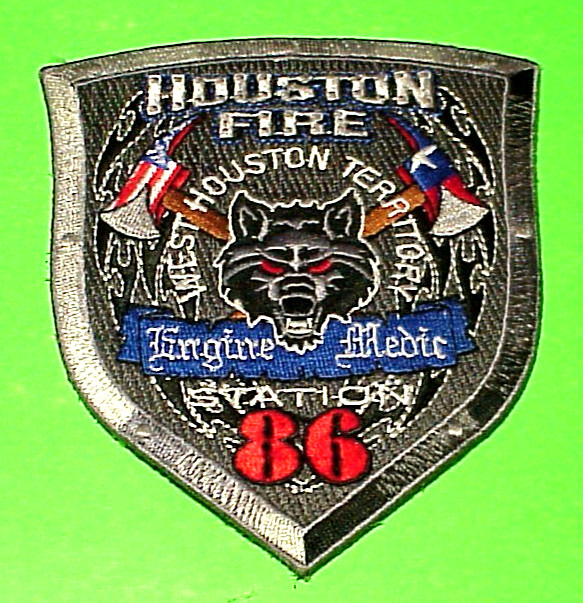 HOUSTON  TEXAS  ENG. / MEDIC  86  TX  4 1/2" FIRE DEPT  PATCH  FREE SHIPPING!!!