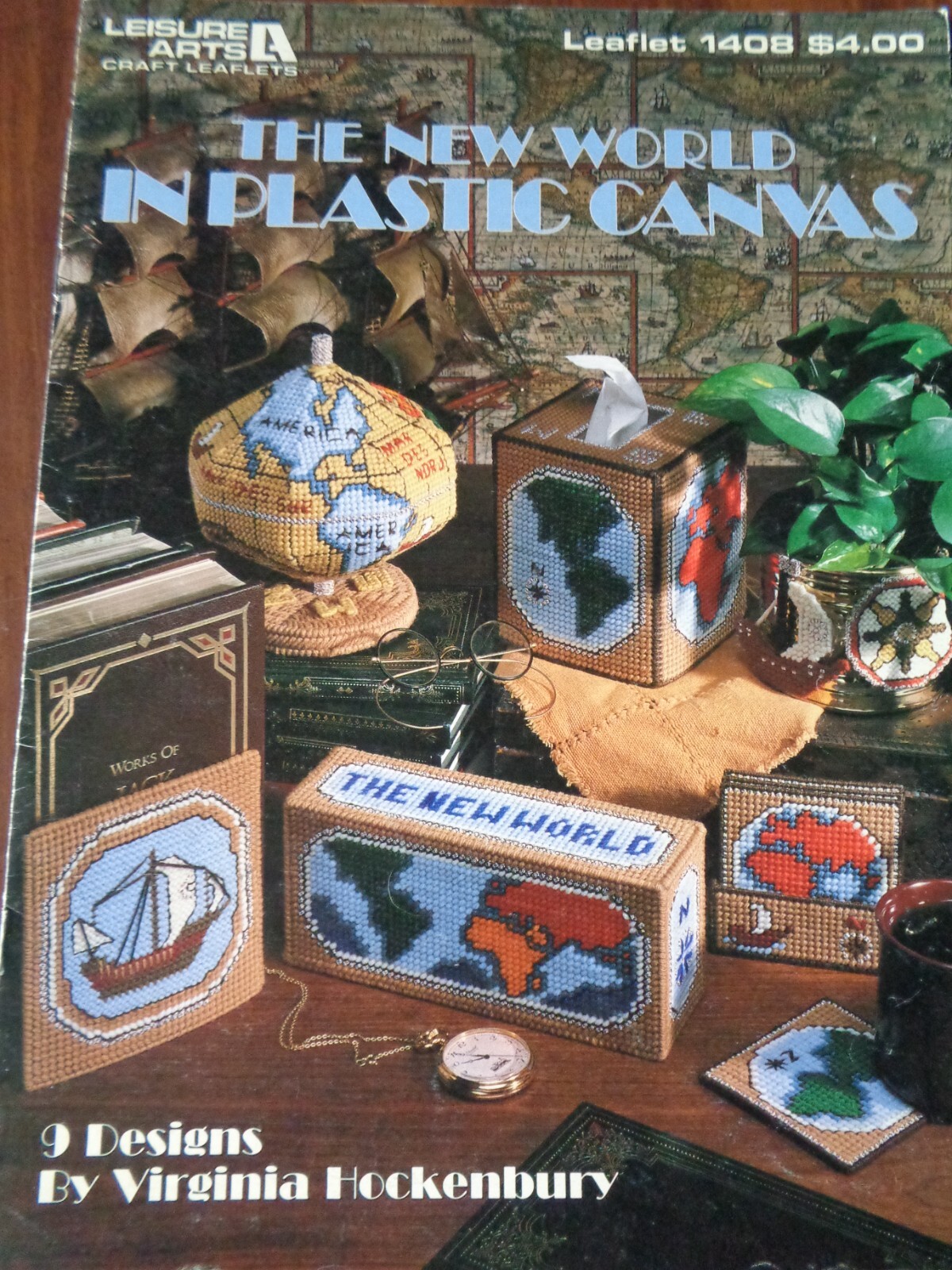 VINTAGE 1992 LEISURE ARTS THE NEW WORLD PATTERNS IN PLASTIC CANVAS 9 DESIGNS