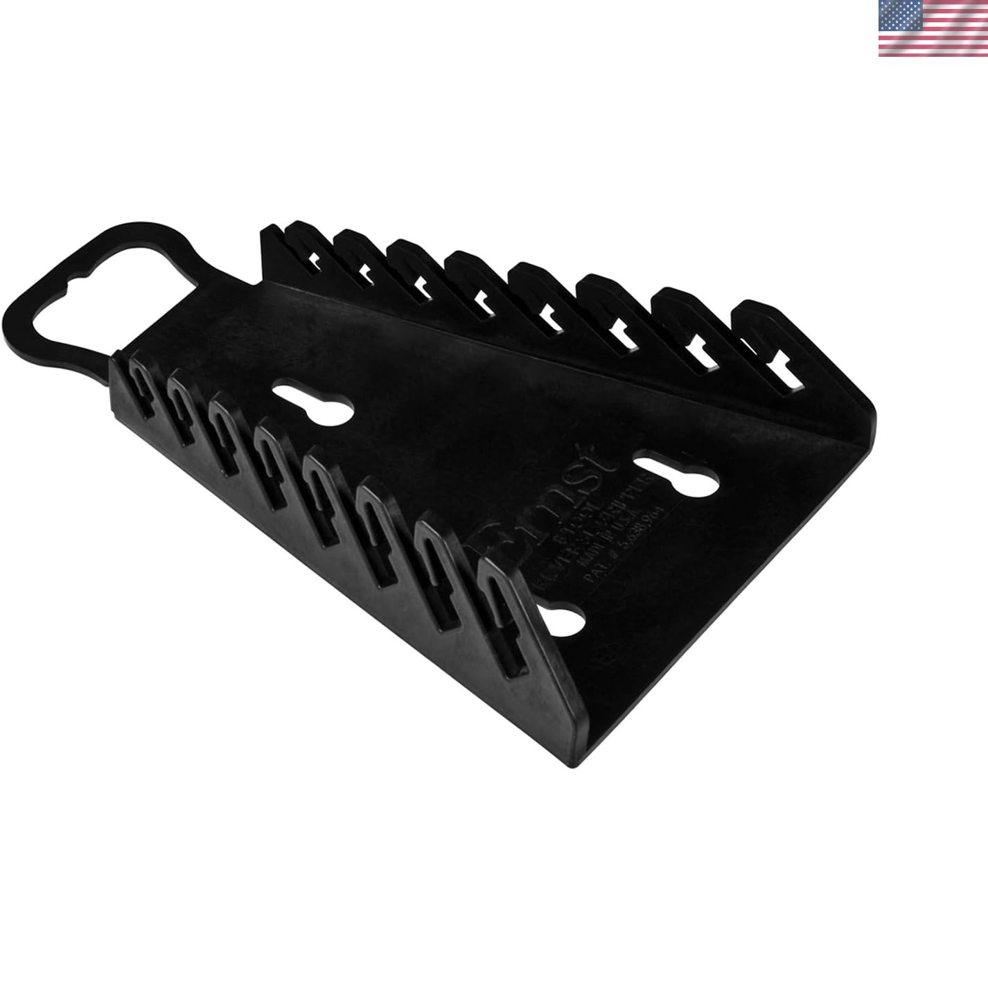 Versatile Ernst Reverse Wrench Organizer, Holds 1/4" to 3/4" Wrenches - Black