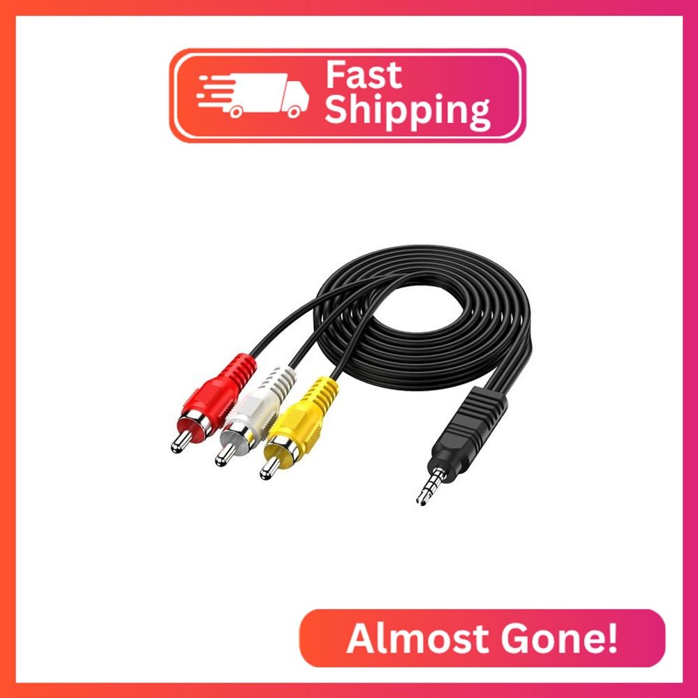 SNLLMZI 3.5 mm to RCA AV Camcorder Video Cable,3.5mm 18 TRRS Male to 3 RCA Male