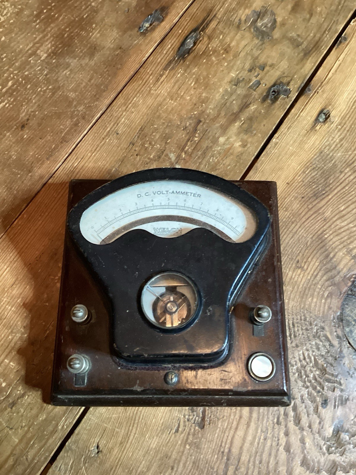 Vintage Black Welch D.C. Volt-Ammeter Volt Meter Scientific Apparatus Untested