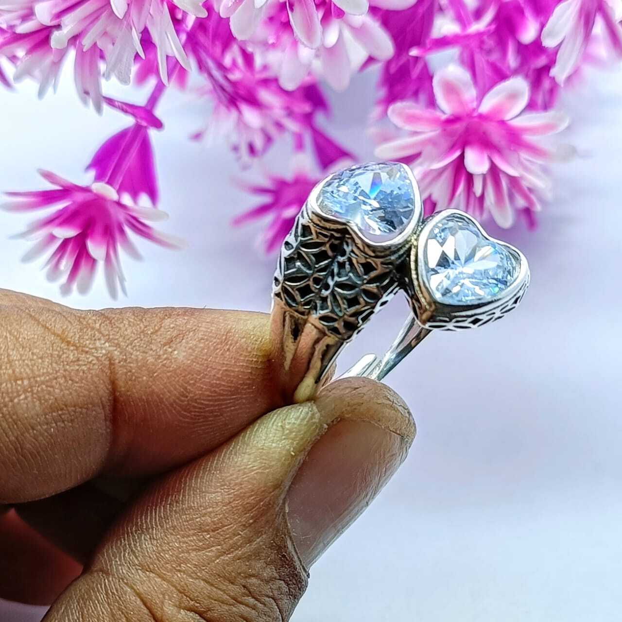 White Topaz Gemstone Handmade Ring,925 Sterling Silver Statement Ring All Size