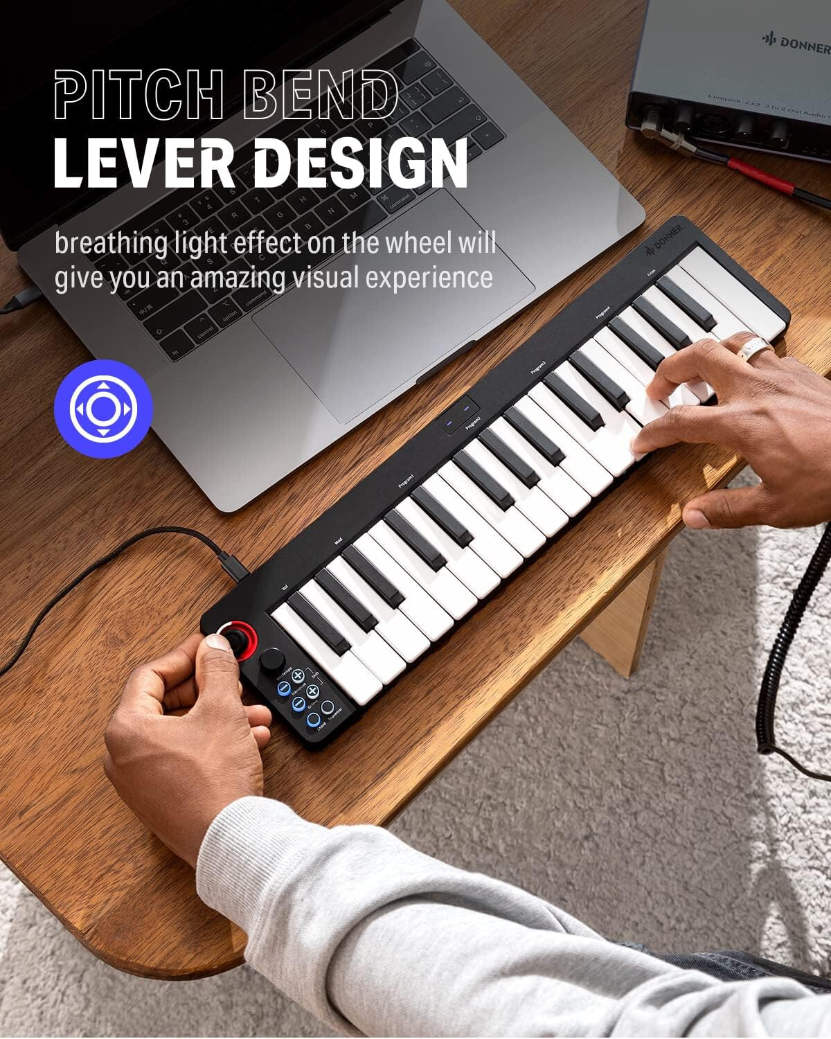✅ Donner N-32 USB MIDI Keyboard Controller 32 Key With Screen Joystick Sequencer
