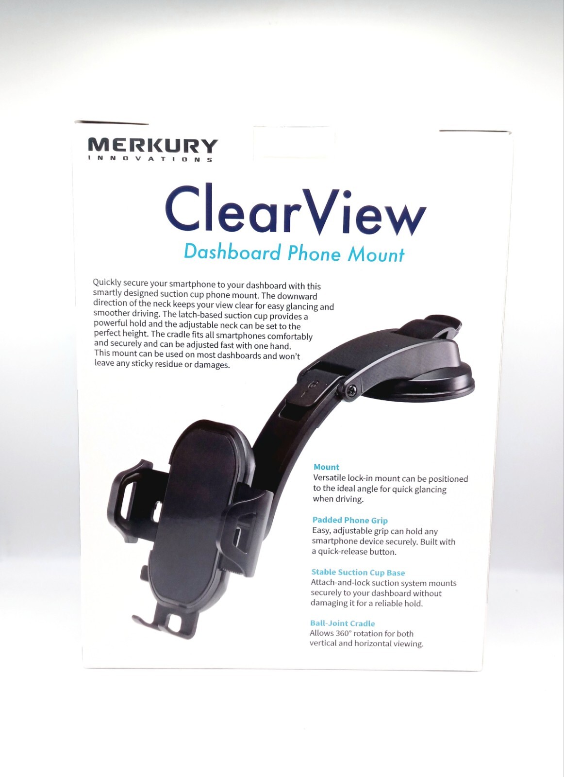 Merkury Innovations Clear View Dashboard Phone Mount with Suction Cup Base