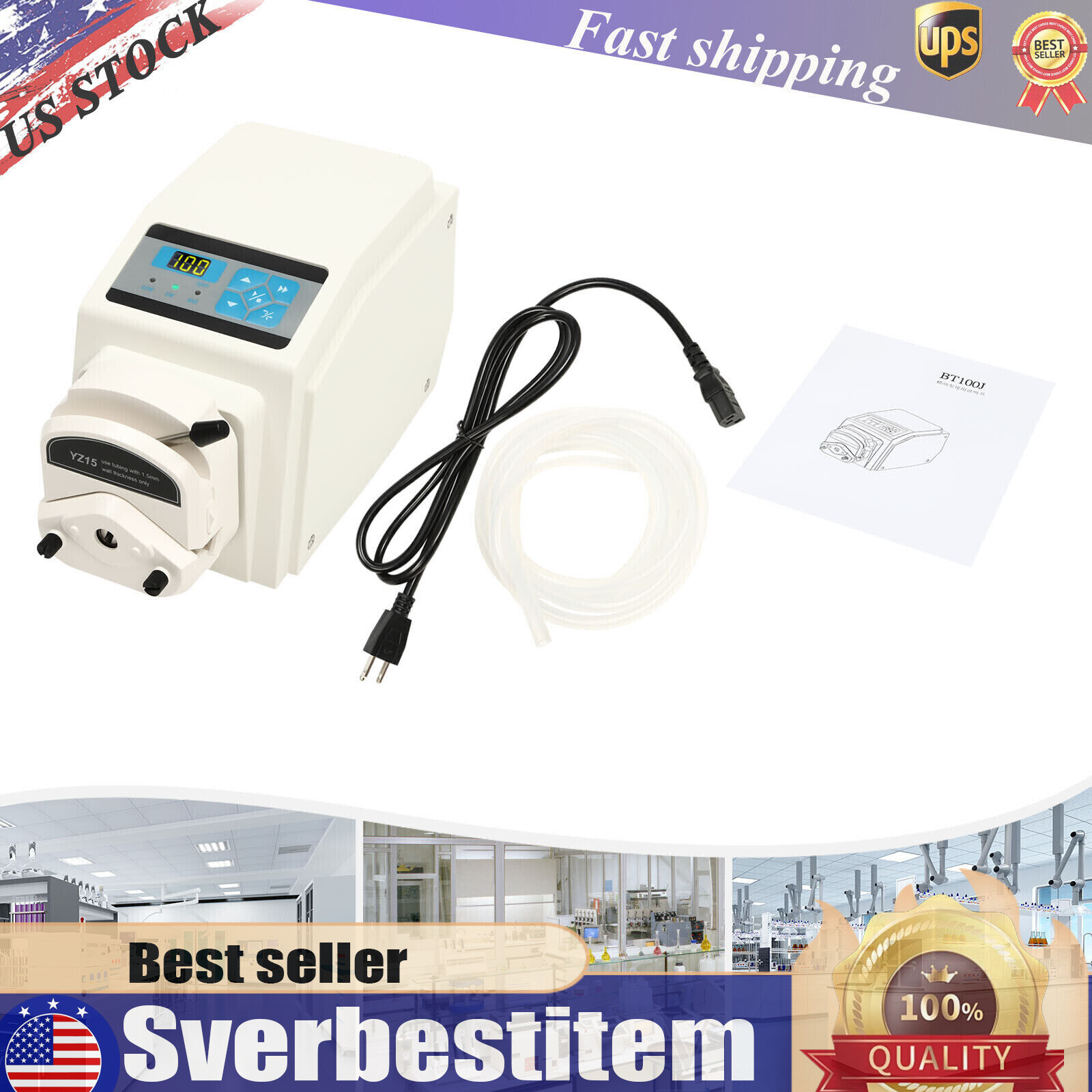 Industrial Variable Speed Liquid Metering Pump Peristaltic Pump High Precision