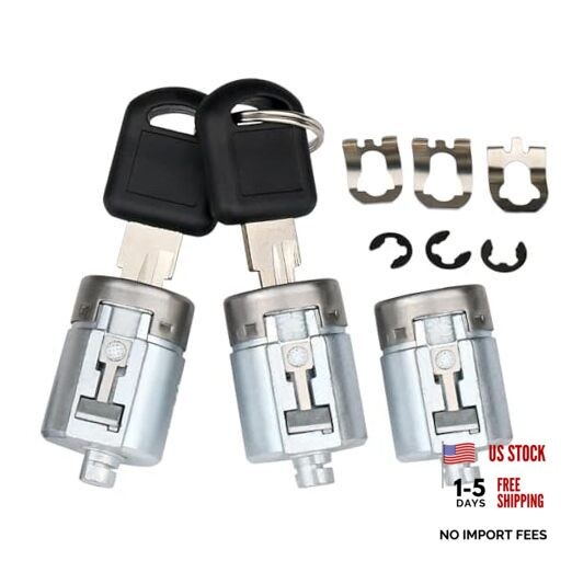 Door Lock Cylinders & Keys for Exterior Door Handle 12549131 Compatible with L3
