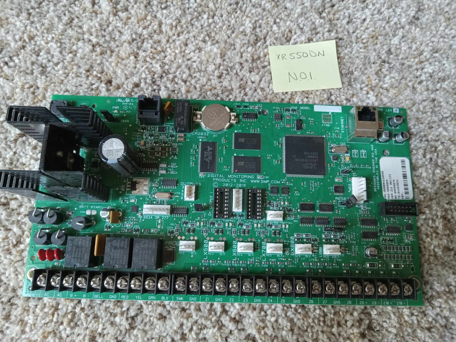 DMP Digital Monitoring Products XR550DN Alarm Control Panel Circuit Board Used