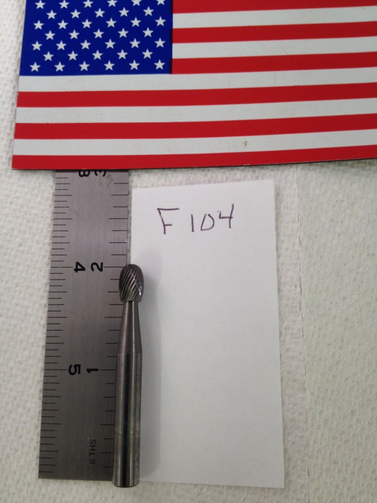1 NEW FALCON / SGS 1/4" SHANK CARBIDE BURR SE-1L6 egg SINGLE CUT 3/8" LOC (F104)