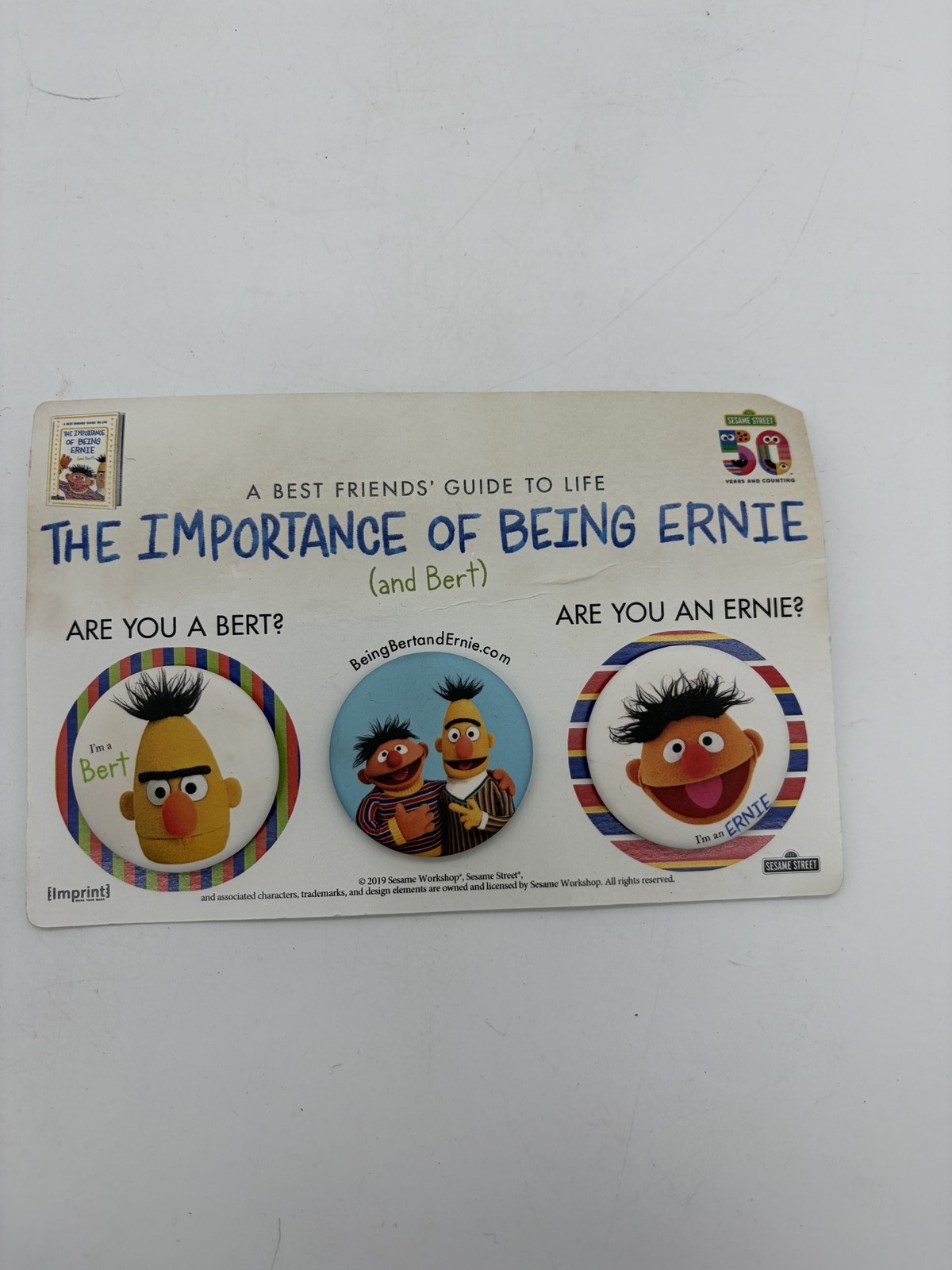 Sesame Street Bert Ernie 3 Pin Set Guide New Other H21