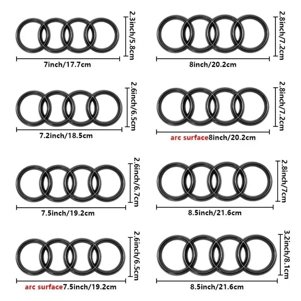 4 Rings ABS Car Front Hood Emblem Bonnet Rear Logo For Audi A3 A4 B8 8P A6 C7 A5