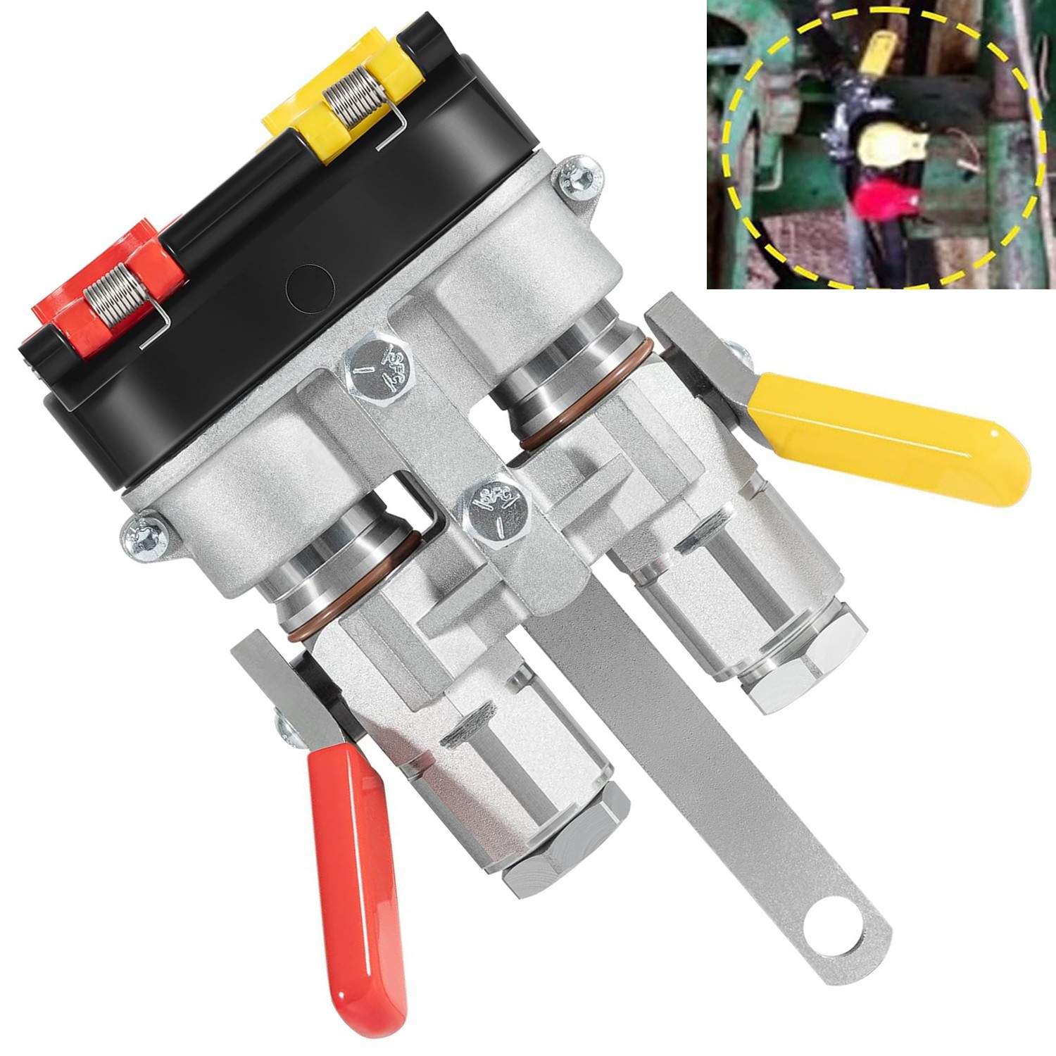 9500-4 Agricultural Tractor Clamp Kit Hydraulic Break-Away Coupler w/ Dust Cover