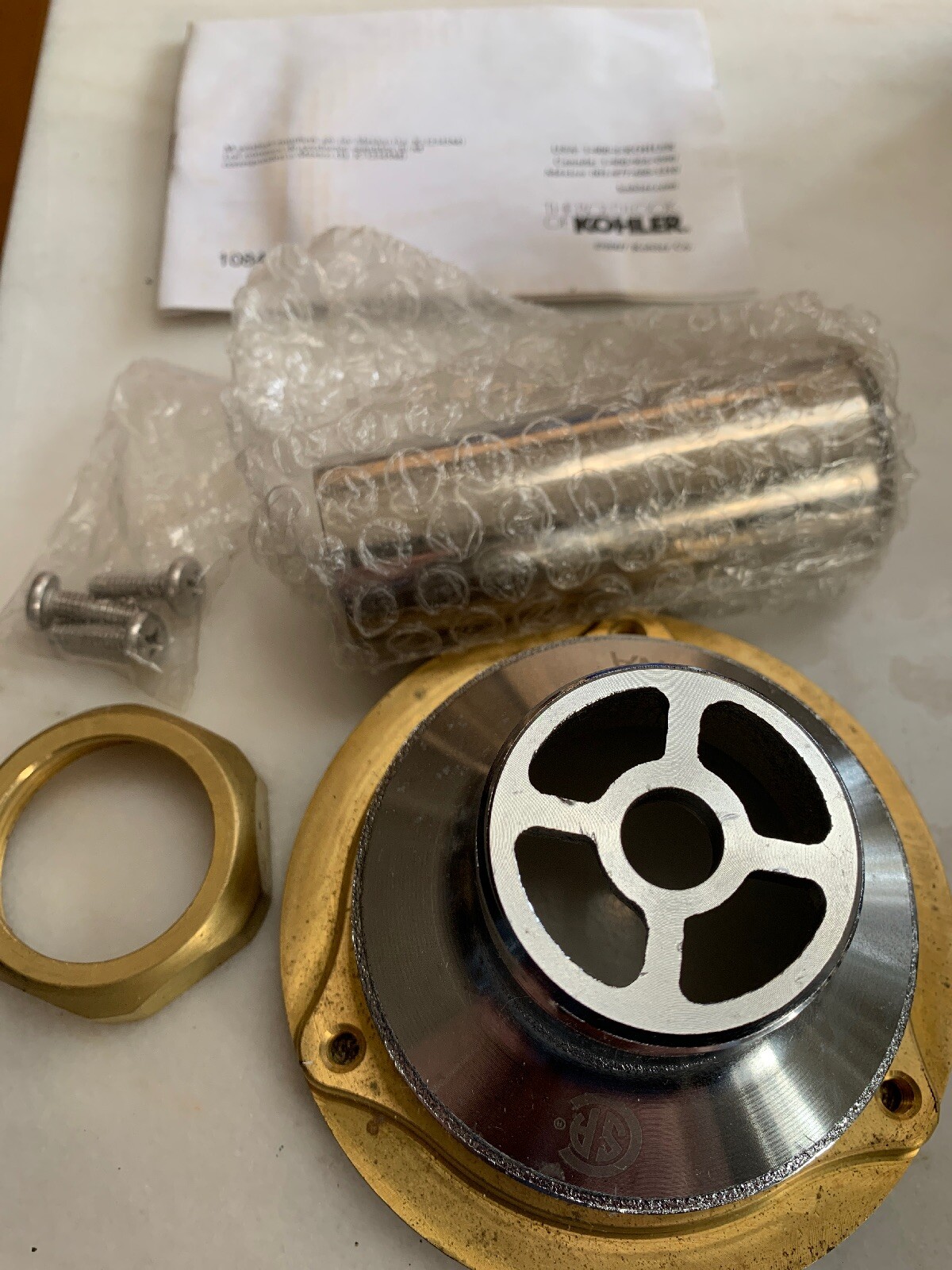 Kohler K-8801-CP Duostrainer Sink Strainer, Brass With Polished Chrome
