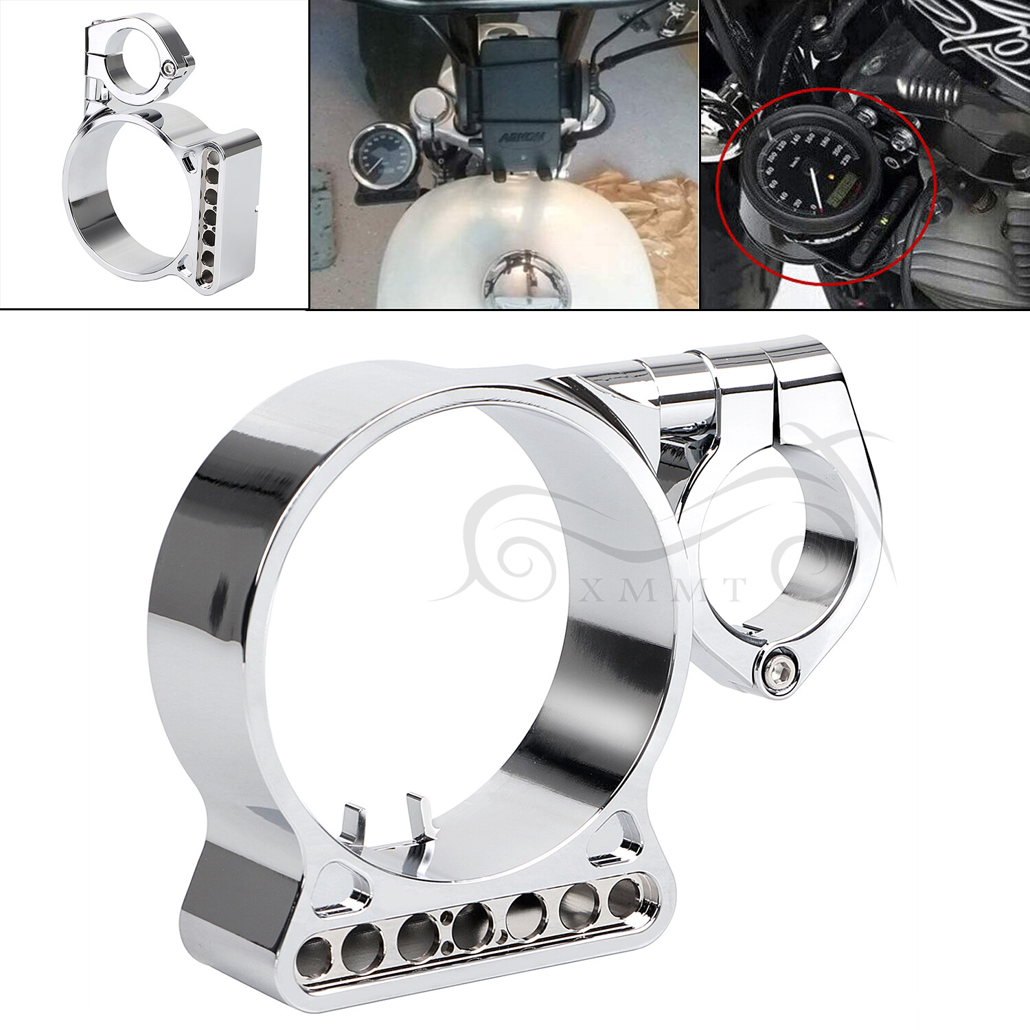 Chrome 39mm Side Mount Speedo Relocation Bracket For Harley Sportster 883/1200