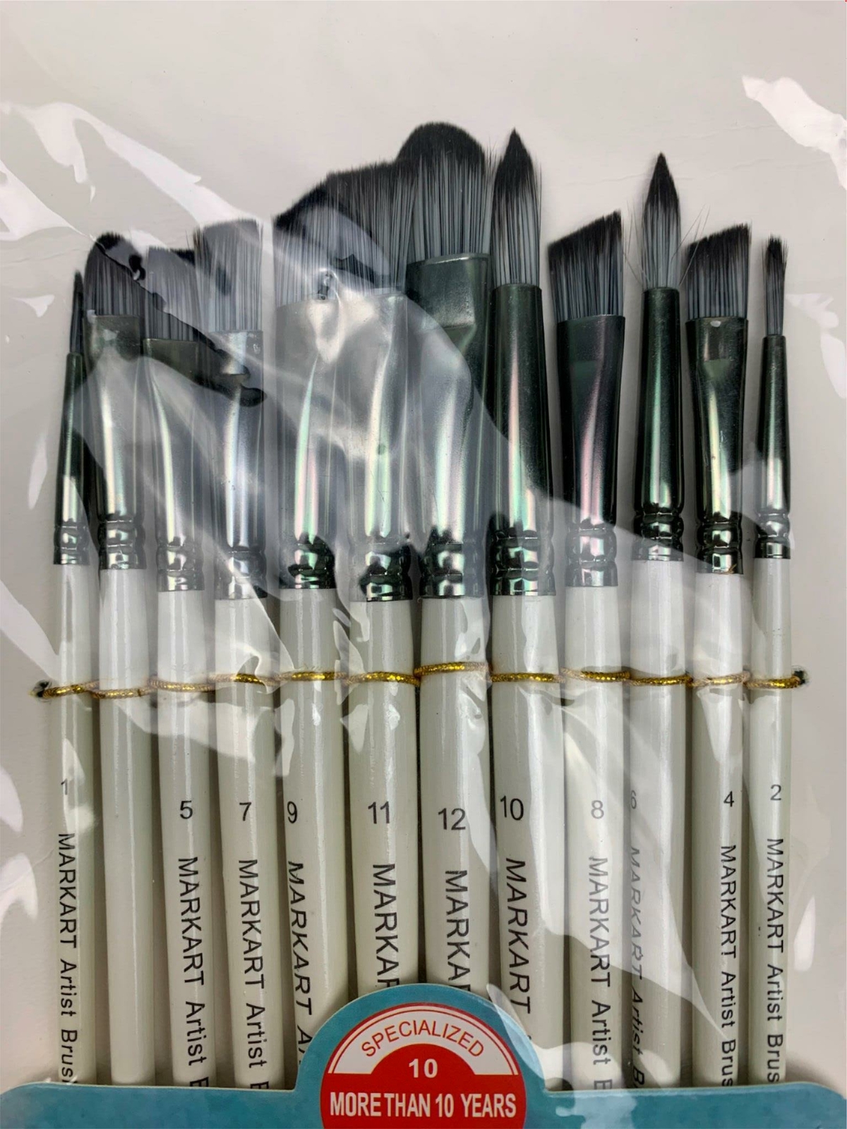 MARKART Paint Brush Set 12pcs Round Pointed Tip Nylon Hair Artist Detail Paint