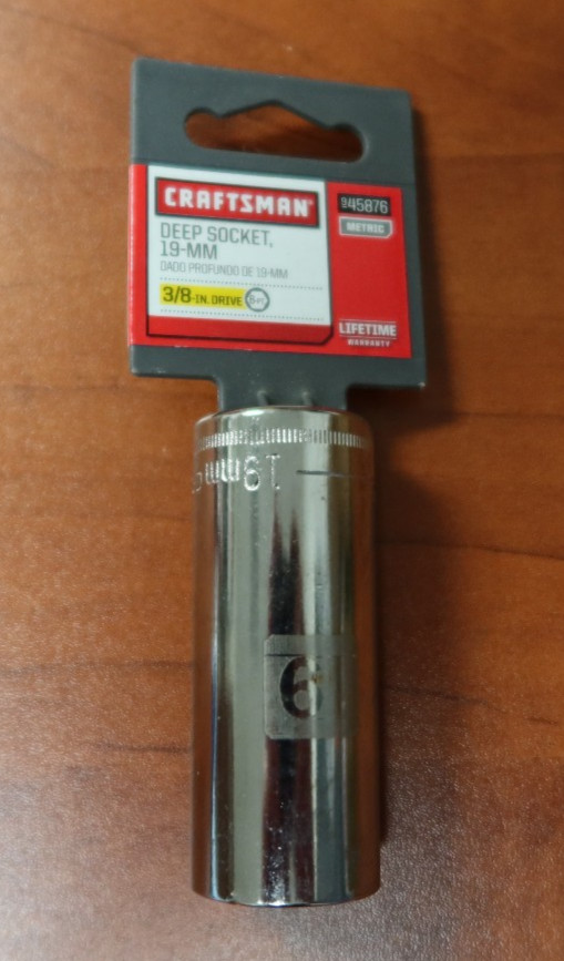 New Craftsman 19mm Easy Read DEEP Socket - 3/8" Drive - 6 Point - # 45876