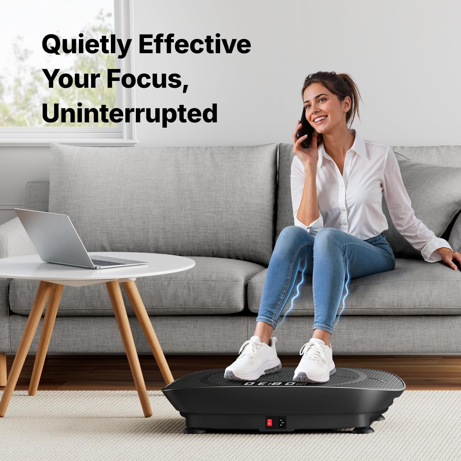 MERACH Vibration Plate Exercise Machine, Curved Vibration Plate for Lymphatic...
