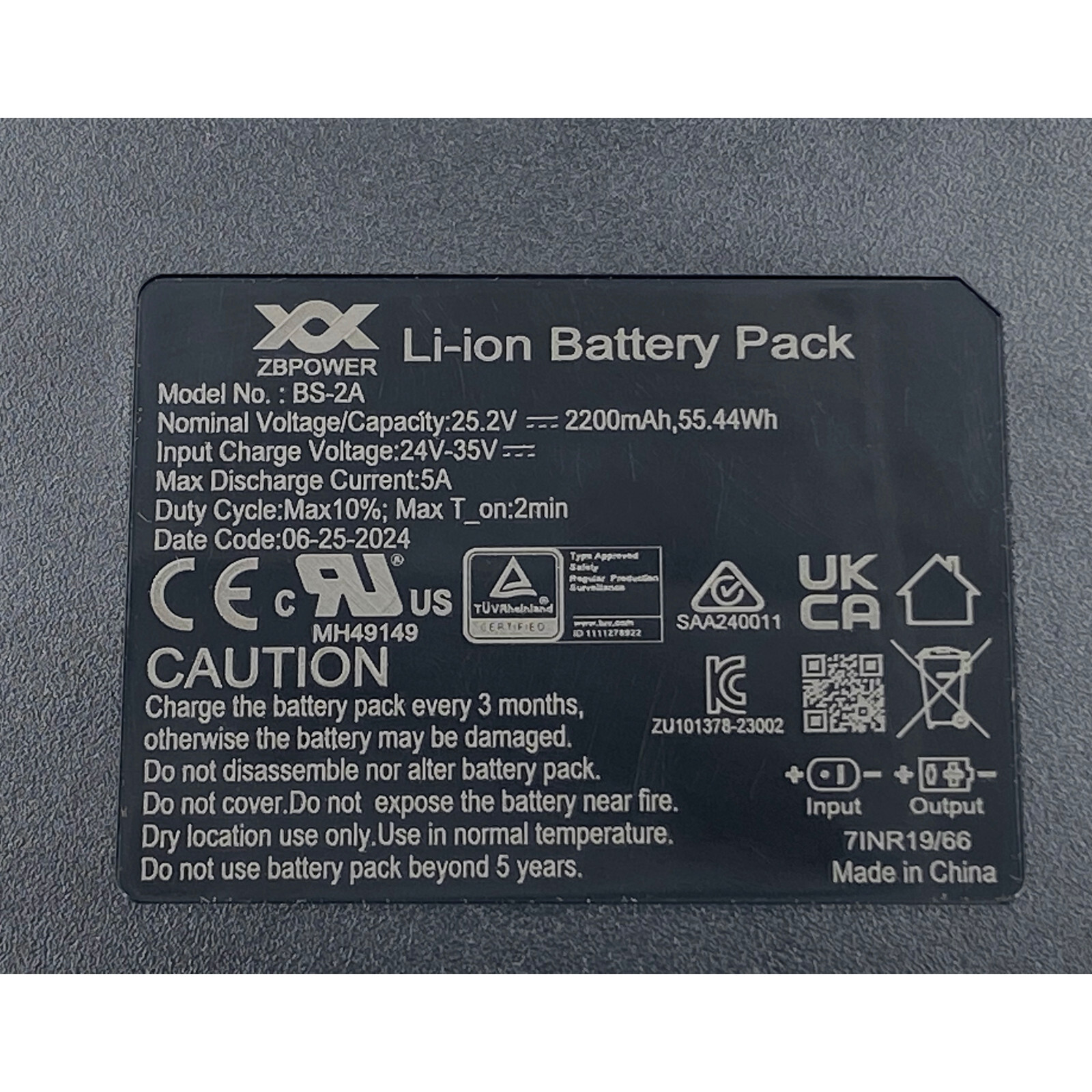 Recliner 2200mAh ZBPOWER Wireless Rechargeable Battery Pack BS-2A Power Supply