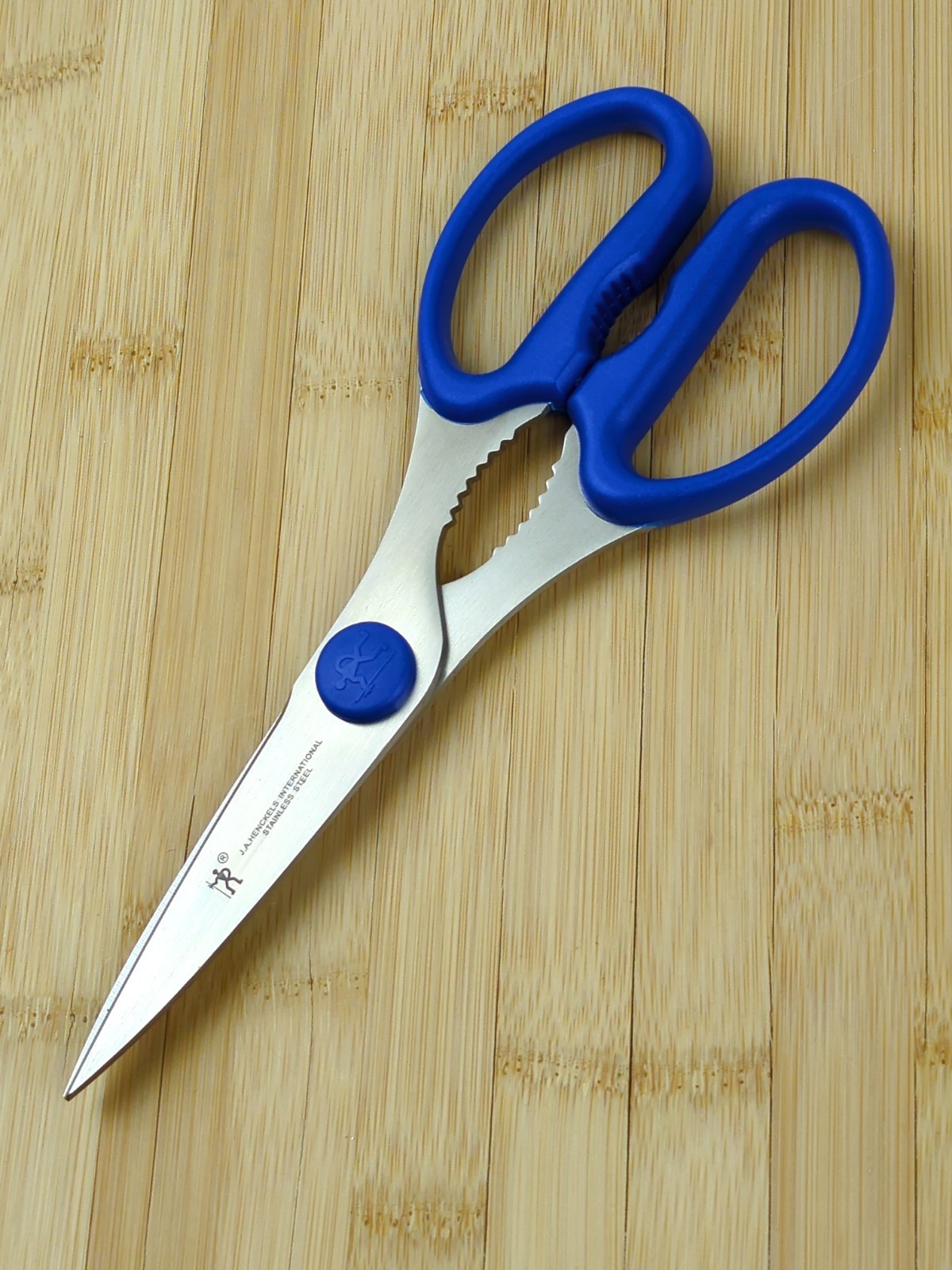 J.A. HENCKELS International 8" Kitchen SCISSORS / SHEARS, 3" Blade, BLUE Handle