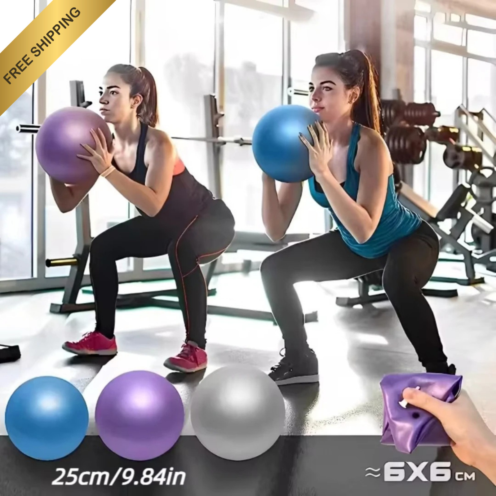 25cm Mini Pilates Yoga Ball Anti-Burst Exercise Ball for Core, Legs & Fitness