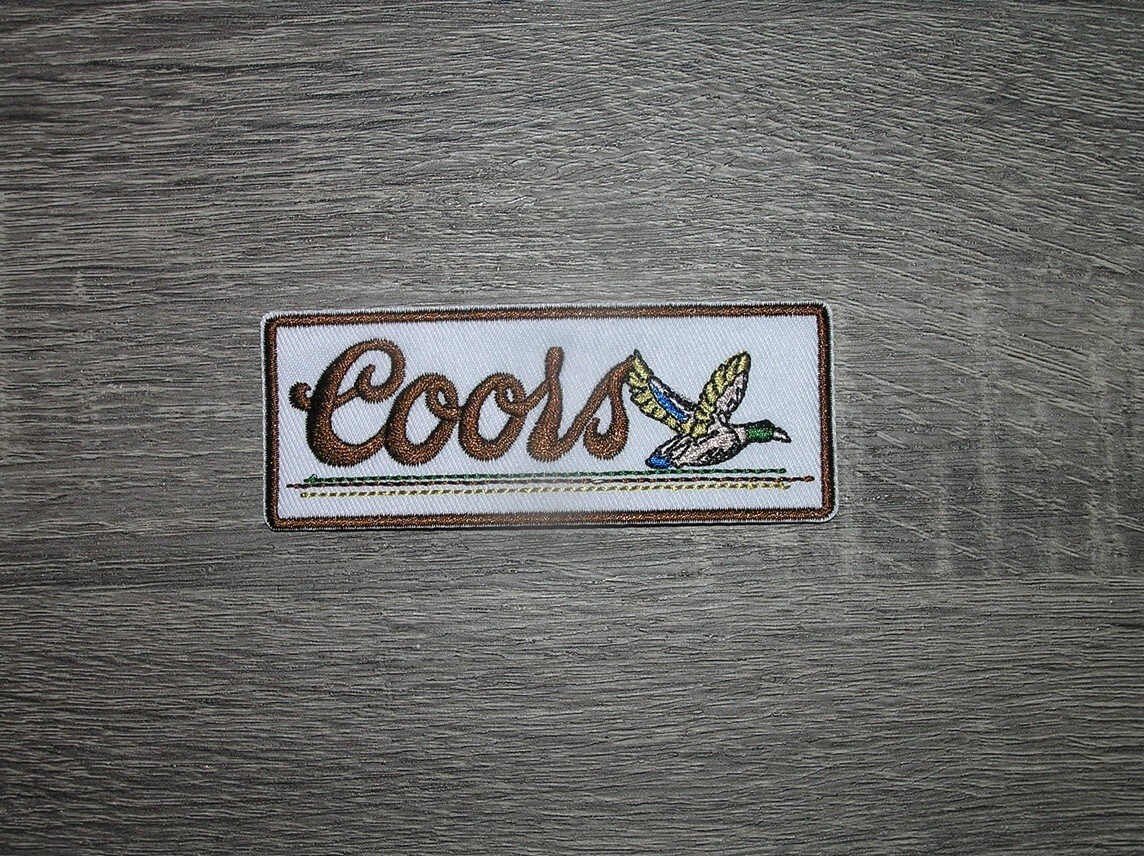 Coors Original American Beer Mallard Duck Embroidered Iron On Patch 4" x 1.5"