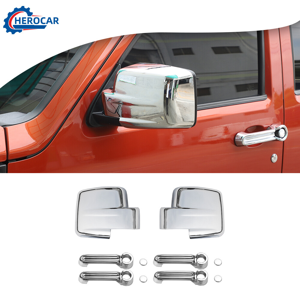 10X Chrome Car Mirror+4 Door Handle Cover for 2007-2012 DODGE NITRO Jeep Liberty