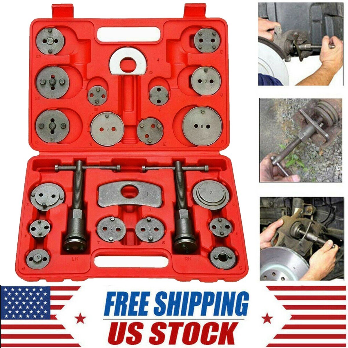 Universal Heavy Duty Disc Brake Caliper Tool Kit and Wind Rewind Back Set 22Pcs